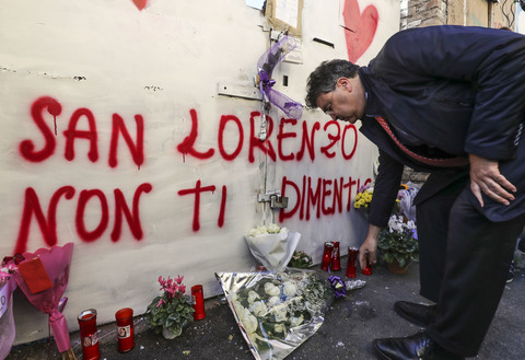Matteo Salvini a San Lorenzo in via dei Lucani dove e’ stata uccisa Desirè